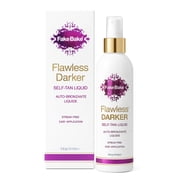 Fake Bake Flawless Darker Self-Tanning Liquid Streak-Free, Long-Lasting Natural Glow for All Skin Tones – Sunless Tanner Includes Professional Mitt for Easy Application, Black Coconut Scent – 6 oz