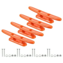 Uxcell 4pcs 4" Nylon Boat Dock Cleat, Kayak Rope Tie Cleat with Screws for Boat Dock Marine, Orange