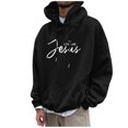 thumbnail image 4 of CONFREE Men's Hoodies Letter Prints Hoodies For Men Graphic Long Sleeve Casual Pullover Hooded Sweatshirts With Pockets, 4 of 6