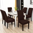 thumbnail image 5 of Keyroal 6‑Pack Solid Color Stretch Chair Seat Covers, High Elastic Spandex Dining Chair Protectors, Anti‑Wrinkle Removable Washable Slipcovers for Hotel, Wedding & Party Use(coffee), 5 of 8