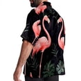 thumbnail image 3 of Flamingo Tropical Rainforest Men's Short Sleeve Printed Button Down Beach, Casual, Poplin Shirts for Summer Vacation, 3 of 6