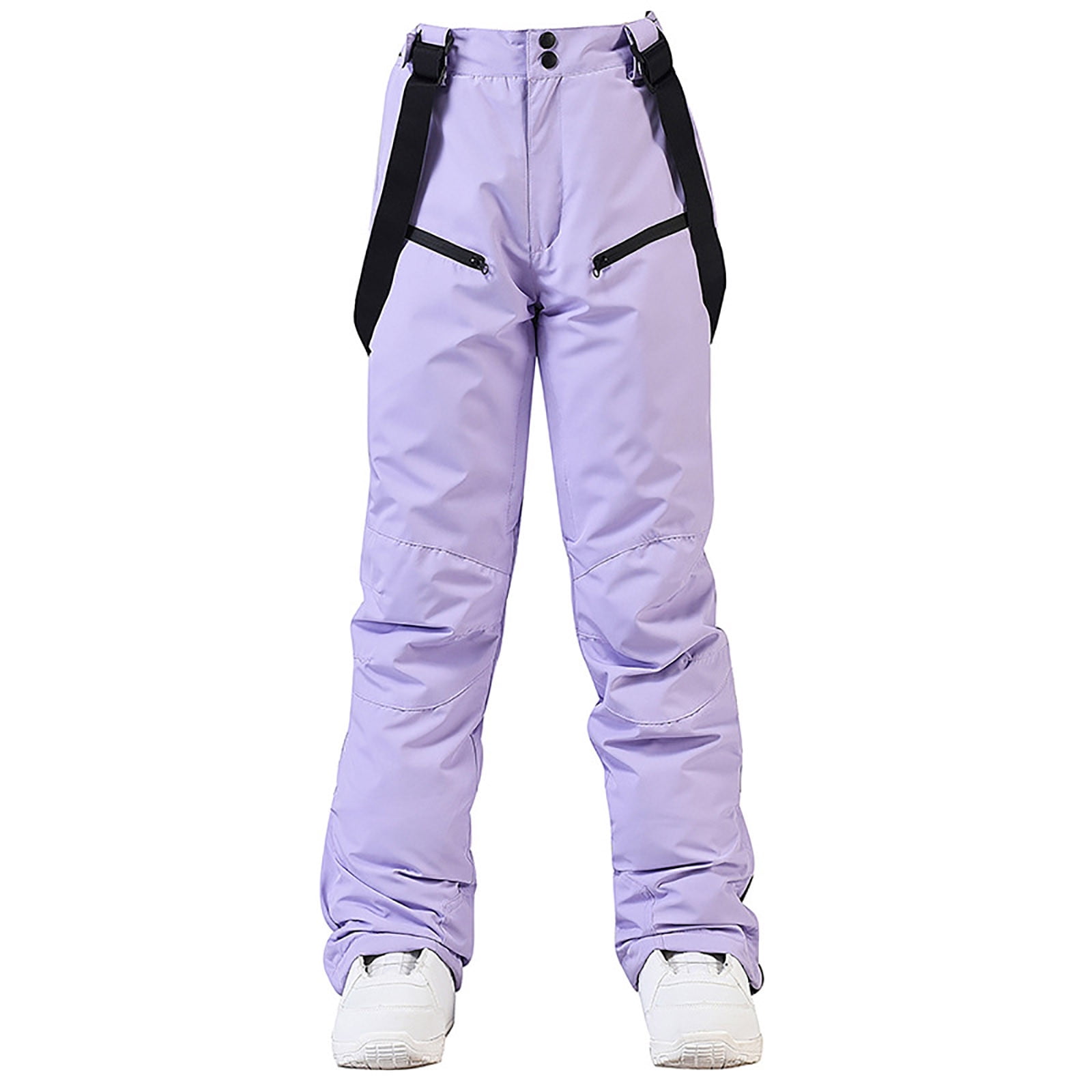 AherBiu Ski Pants Women Suspender Thermal Warm Waterproof Quick