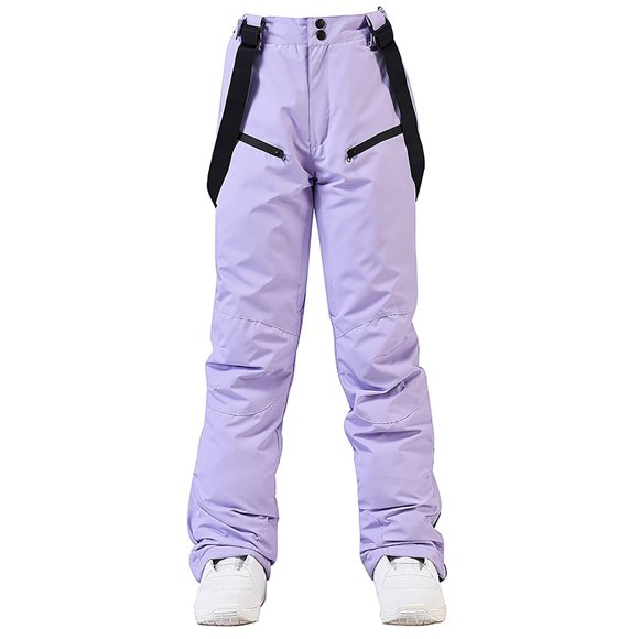 AherBiu Ski Pants Women Suspender Thermal Warm Waterproof Quick-Dry Snow Pants Trousers