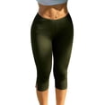 thumbnail image 3 of Zulora Women's Summer Capri Pants Elastic Waist with Side Slit Slim Fit Cropped Trousers Casual Stretch Leggings for Yoga Running Hiking Outdoor Activities Breathable Comfortable Design, 3 of 8