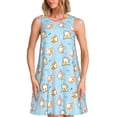 thumbnail image 1 of Lukts Robe Sans Manches Corgi pour Femmes, Robe d'Été à Col Rond avec Poches, Adaptée à la Vie Quotidienne, Plage, Fête, 1 of 7