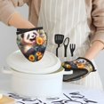 thumbnail image 6 of Pofeuu Elegant Cute Panda Sunflower Print Thickened Mini Silicone Oven Mitts Heat Resistant, Rubber Oven Mitt Gloves, Finger Pinch Grips, Pot Holder, Silicone Potholder, 6 of 7