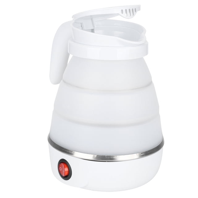 Electric Kettle, Collapsible Camping Kettle, 600W 0.6 L For Travel Camping White