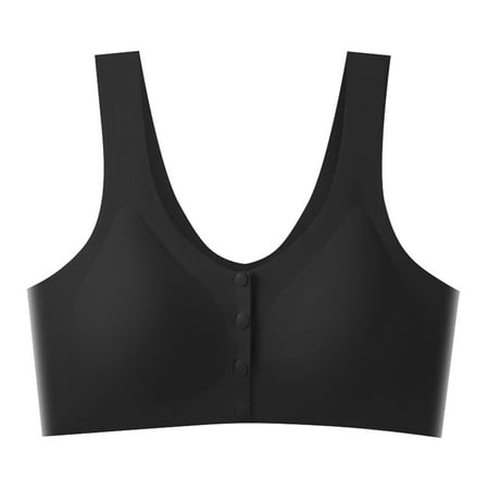 Gunia Women Maternity Nursing Bras Large Ice Silk Front Open Button Bra Traceless Pregnant Breastfeeding Vest Gathered Drop Bra Dailywear
