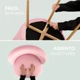 thumbnail image 4 of Silla de Comedor de Terciopelo con Patas de Acero Acabado Tipo Madera Estilo Moderno - Silla de Comedor Tapizada Minimalista con Relleno Suave Rosa, 4 of 7