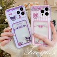 thumbnail image 2 of OPPO A78 A17 A17k A77 A77s A57 A76 A96 A16 A16s A16k A15 A15s A74 A54 A55 A95 A94 A53 A32 A9 2020 A5s A3s Reno 8T 7Z 6Z 5Z A52 Kuromi Sanrio Tarjetero Funda De Teléfono TPU Blanda, 2 of 3