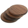 thumbnail image 3 of REACHISE Wooden Drink Coasters Set of 4 Round Cup Bar Saucers Mats for Home, 3 of 8