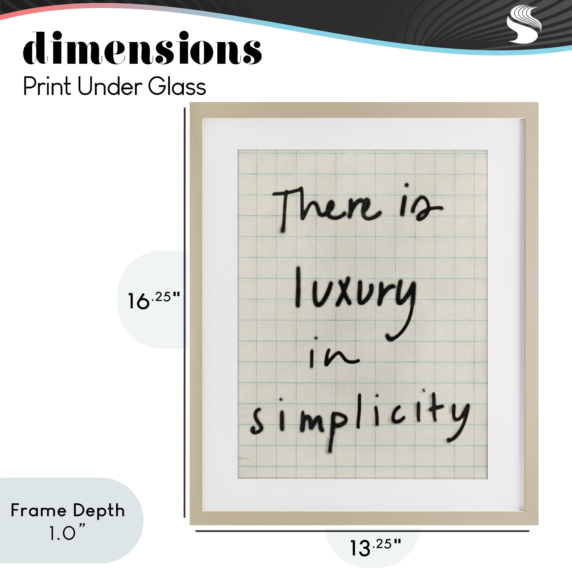 Stupell Industries Luxury In Simplicity Scrawl Birch Framed Print Under Glass, design by Victoria Barnes