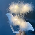 thumbnail image 3 of Paquete de 2 diademas de ángel con halo de luz LED, diadema de plumas, diadema de ángel con halo para Navidad, disfraces de ángel con luz LED, 3 of 5