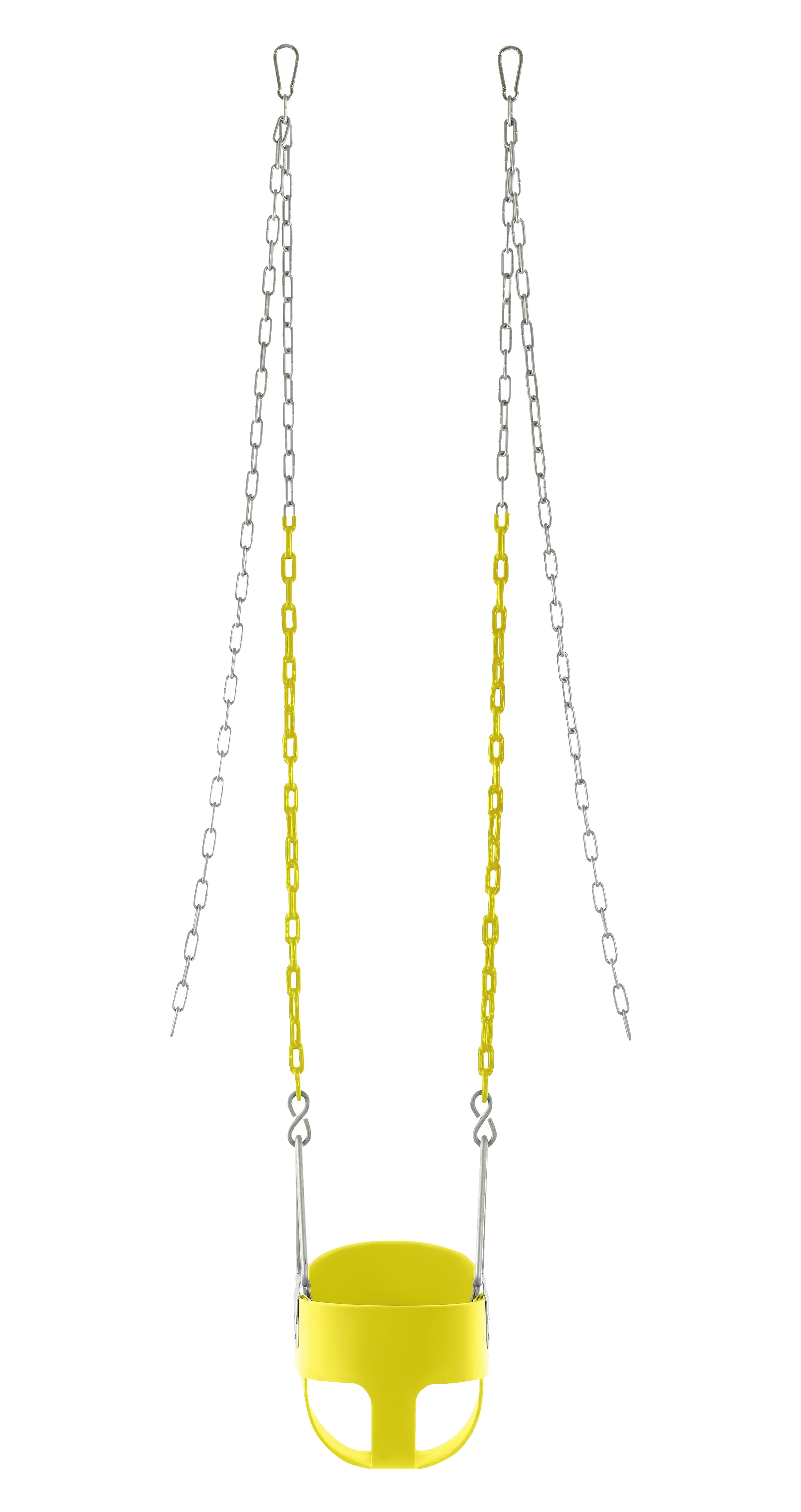 Machrus Swingan High Back, Full Bucket Toddler & Baby Swing with Vinyl Coated Chain - Fully Assembled - Yellow