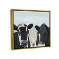 thumbnail image 3 of Stupell Three Cows Fun Farmhouse Portrait Animals & Insects Painting Gold Floater Framed Art Print Wall Art, 3 of 6