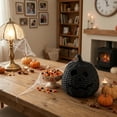 thumbnail image 6 of Handcrafted Black Woven Seagrass Pumpkin Halloween Decor- Jack-O'-Lantern Candy Basket Decor for Tabletop LED Lights, Modern Farmhouse Fall Decoration, 6 of 7