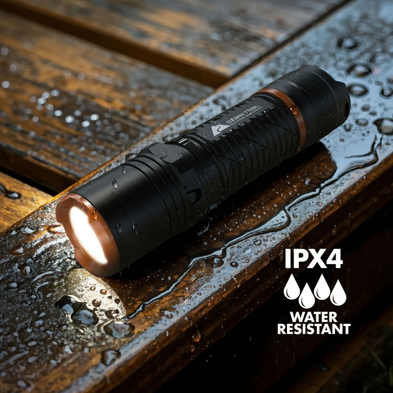 Ozark Trail Rechargeable Tactical LED Flashlight, 1000 Lumen, Ipx4 Water Resistant, 4 Modes, 8 Hour Runtime, Size: 1.18 inch x 1.18 inch x 4.72 inch