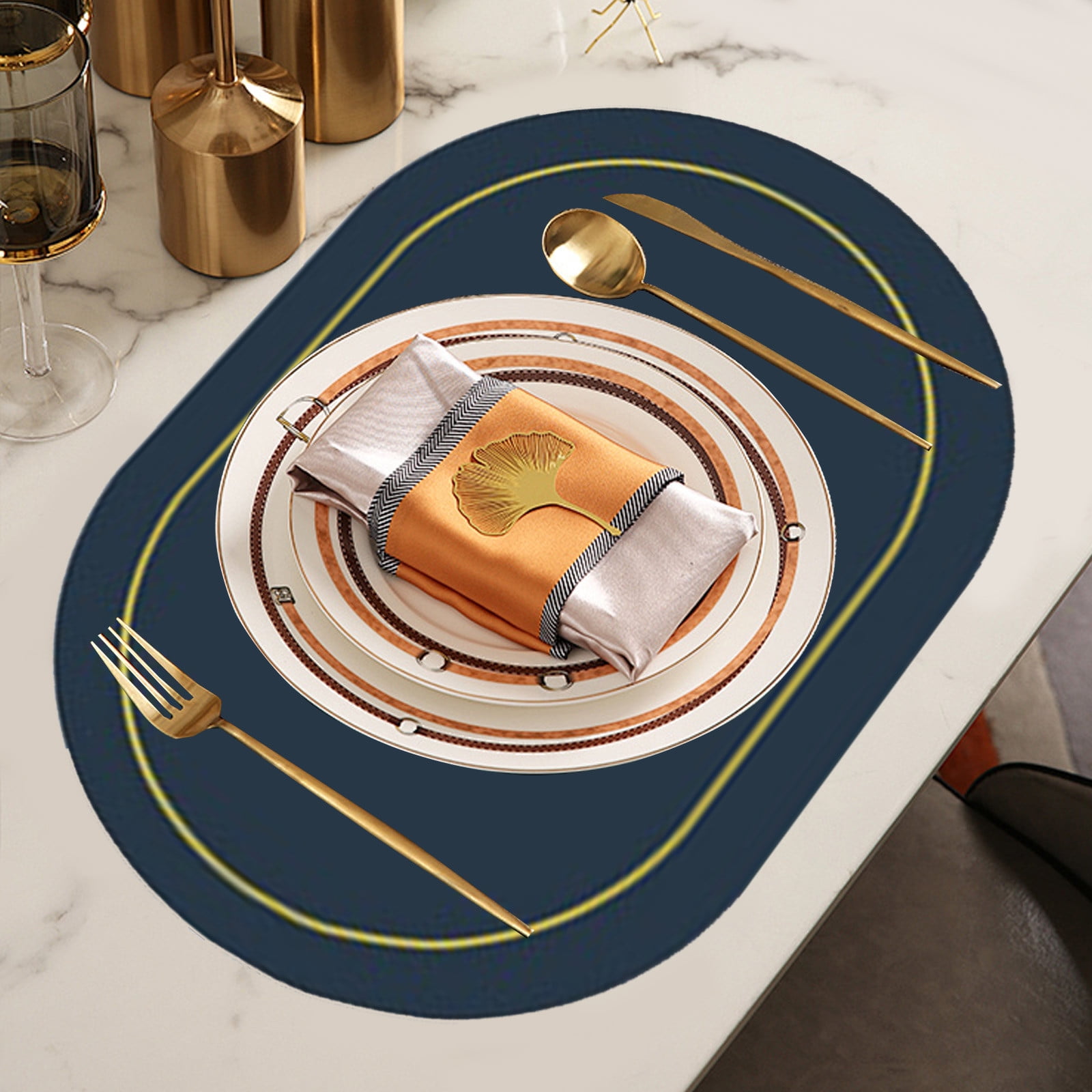 Fufafayo under $5 Placemat, Solid Color Leather Dining Mat, Oil Proof ...