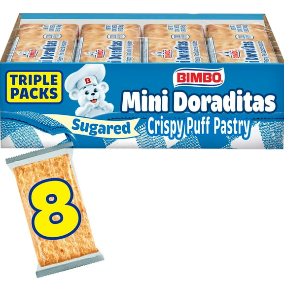 Bimbo Mini Doraditas Sugar Crispy Puff Pastry, 8 triple packs, Pastries, 12.72 oz Multipack