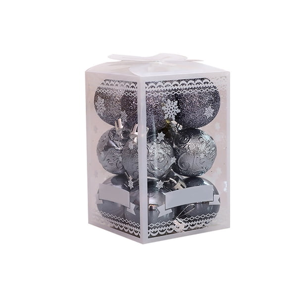 Bearachild 12 piezas de bolas de Navidad decoración de ambientes de fiesta fotografía adornos al aire libre Hotel patio ventana decoración reutilizable Kits de decoración para fiestas Gris Bearachild HA064928-04B