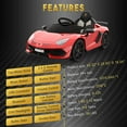 thumbnail image 4 of Eastvita Kids 12V Ride on Car for Electric Vehicles Battery Powered Sports Car with 2 Speeds Sound System LED Headlights and Hydraulic Doors, 4 of 10