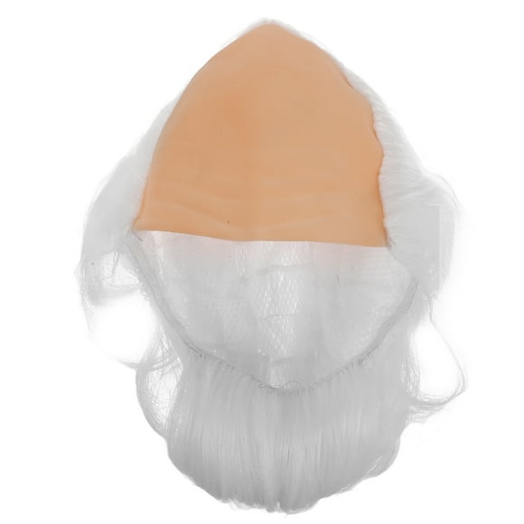 Gorra calva divertida con pelo a los lados para hombre, peluca realista de anciano para Halloween, peluquín corto y calvo para niños y adultos, color blanco