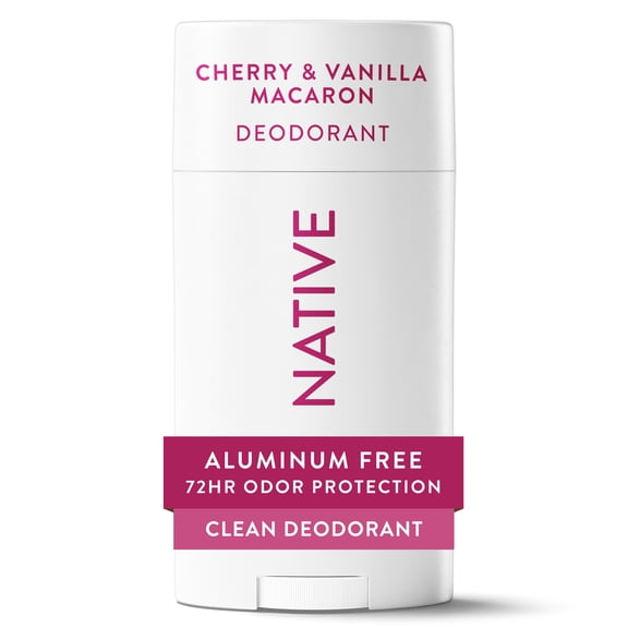 Native Deodorant, Aluminum Free, Cherry & Vanilla Macaron, Deodorant for Women and Men, 2.65 oz