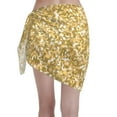 thumbnail image 2 of Kll Glitter Gold Print Women'S Sarong Coverups Short Bathing Suit Wrap Skirt Beach Wrap Swimsuit Cover Ups, 2 of 7