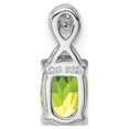 thumbnail image 4 of Auriga Sterling Silver Rhodium Plated Diamond and Peridot Oval Pendant for Women (L-10mm, W-5mm), 4 of 6