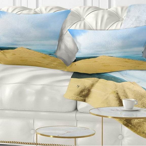 Designart Cala Violina Bay Beach Tuscany - Landscape Wall Throw Pillow - 12x20