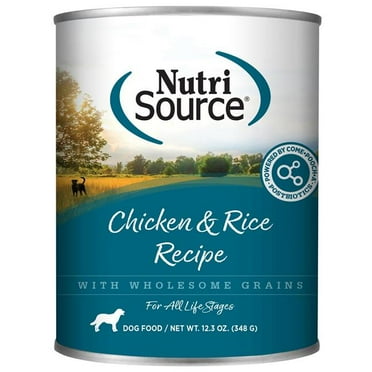 Nutrisource 872725 12.3 oz Chicken & Rice Dog Food Cans MP12 Case - Pack of 12