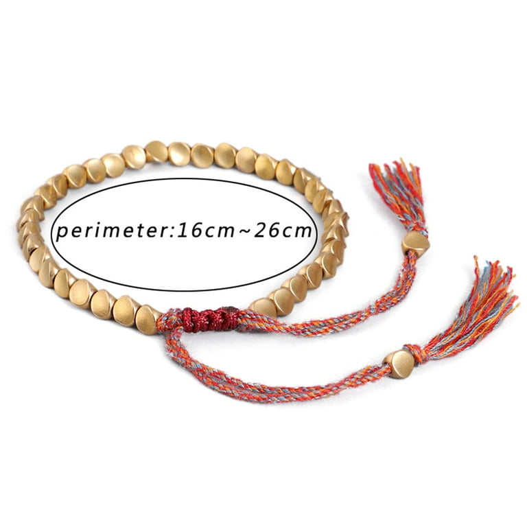AkoaDa Tibetan Copper Beads Bracelet Adjustable Handmade Braided Copper  Bracelet Jewelry Gifts for Women Men, Lucky Tibetan Bracelet 