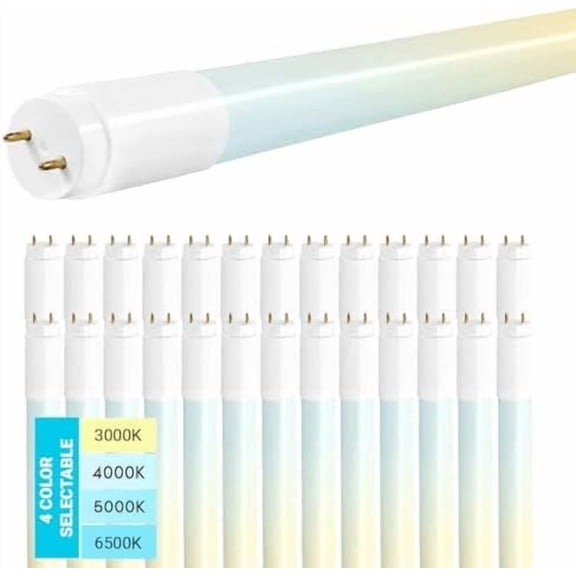 4FT T8 LED Tube Light, Type A B, 12W/15W/18W/22W, 3000K | 4000K | 5000K | 6500K, Single and Double End Powered, Plug and Play or Ballast Bypass, 2860 Lumens, F32T8, 120-277V, Frosted Cover (24 Pack)