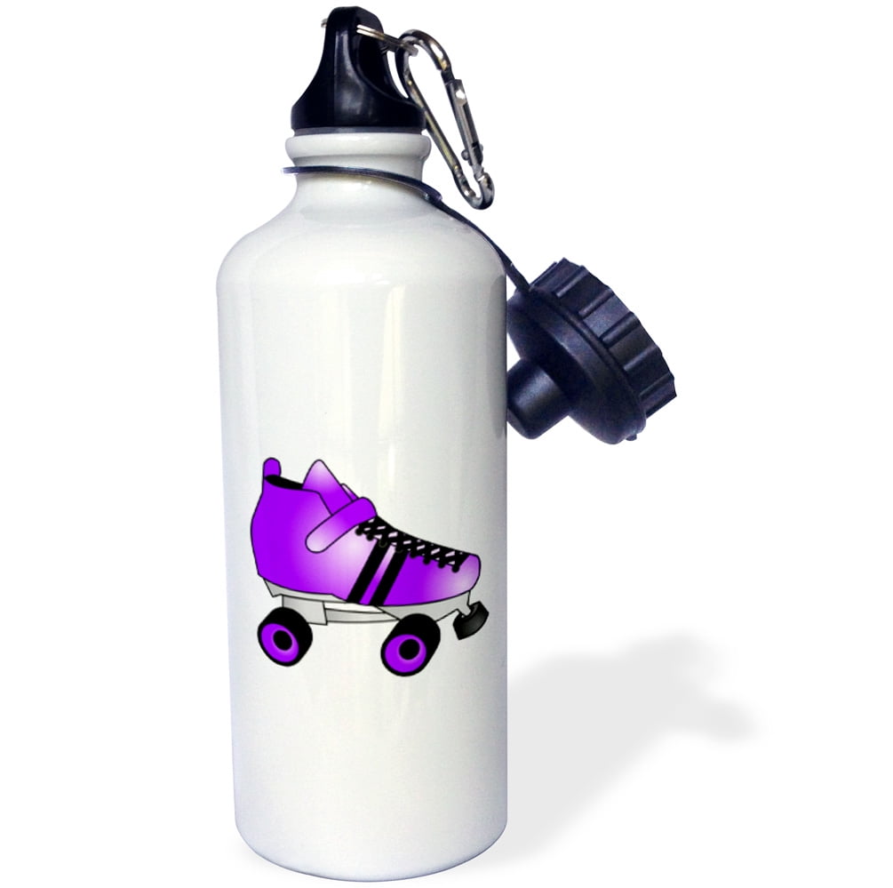 3dRose Skating Gifts Purple and Black Roller Skate, Sports Water Bottle, 21oz by 3dRose