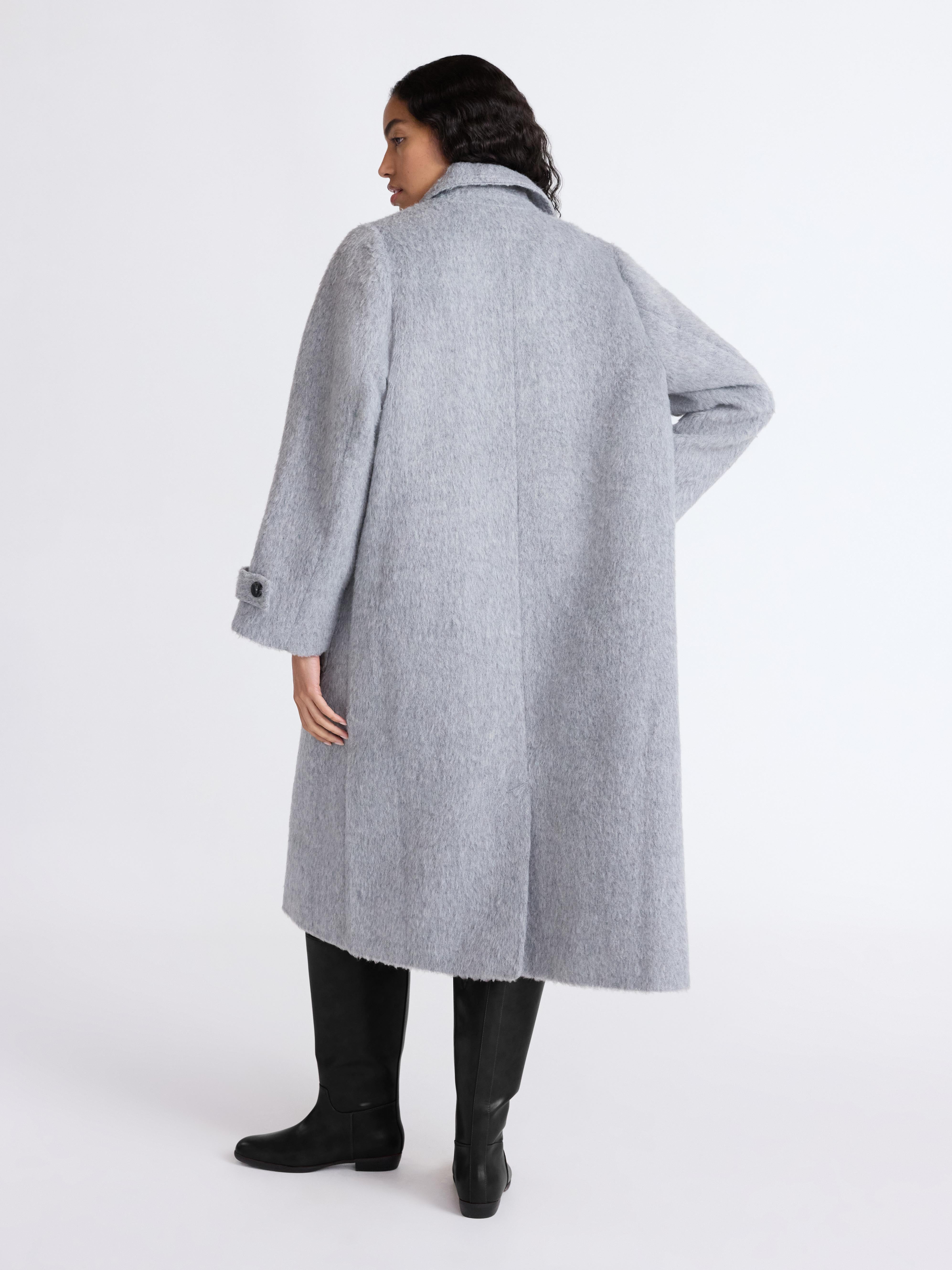Free Assembly Women's and Women's Plus Long Wool Blend Coat, Sizes