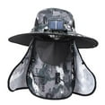 thumbnail image 4 of Gat de ventilador solar al aire libre Tapa de pesca de pesca transpirable y cómodo cómodo, sombrero de pescado de borde ancho para viajar deportes y gris, 4 of 9