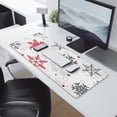 thumbnail image 2 of Long Mouse Pads for Desk,White Christmas Snowflake Pattern Desk Mats on Top Of Desks, Desk Mouse Pad Extra Large with 3mm Non-Slip Base and Stitched Edge for Gaming,Office,Work,Home 31.5x11.8in, 2 of 5