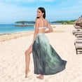 thumbnail image 6 of FORMRS Womens Long Sarong Beach Wrap Semi-Sheer Bikini Skirt Bathing Swimsuit Cover Up, Green Forest, 6 of 7