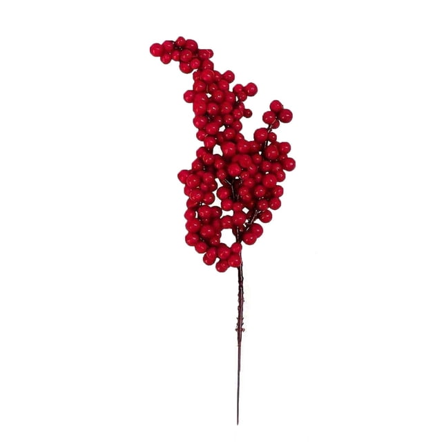10 ramas de bayas artificiales rojas de 22 cm para manualidades navideñas, bodas y decoración del hogar.