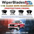 thumbnail image 2 of 2006 GMC Sierra 1500 HD Beam Wiper Blades Wipers w/1yr Warranty (Set of 2) (WiperBladesUSA), 2 of 5