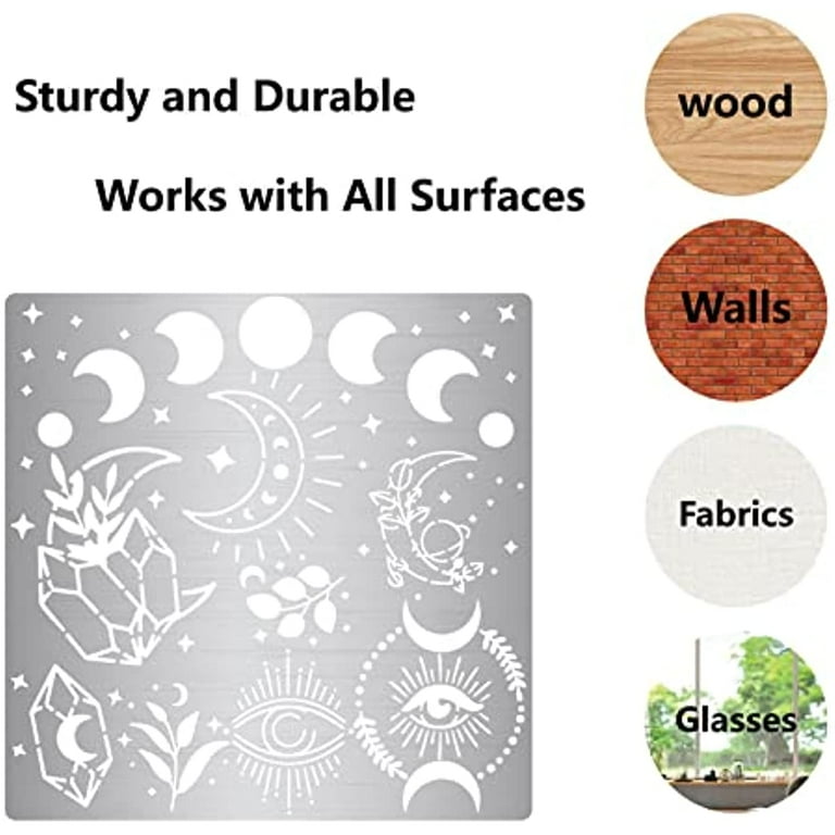 BENECREAT 2pcs Moon Embossing Cutting Dies Metal Star Bat Die Cuts Embossing Stencils Template For Paper Card Making Decoration DIY Scrapbooking Album Craft Decor, 0.8mm Thick