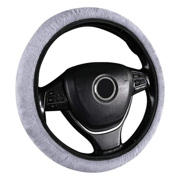 TACILIP Car Accessories, Elastic Stretch Steering Wheel Cover With Soft Warm Plush Non-Slip Car Decoration Car Wheel Protector Universal Fits 14-15 Inches, Gifts for Father
