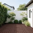 thumbnail image 3 of 44 Packs 12x12 Inch Brown H-Style Interlocking Deck Tiles 0.8" Thick PP DIY Floor Tiles for Indoor Outdoor Porch Poolside Backyard Balcony, 3 of 10