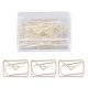 thumbnail image 1 of 100 clips de papel metálicos, proceso de galvanoplastia dorada, clips de papel antioxidantes, antideslizantes con caja de almacenamiento para sobres de trabajadores, 1 of 5