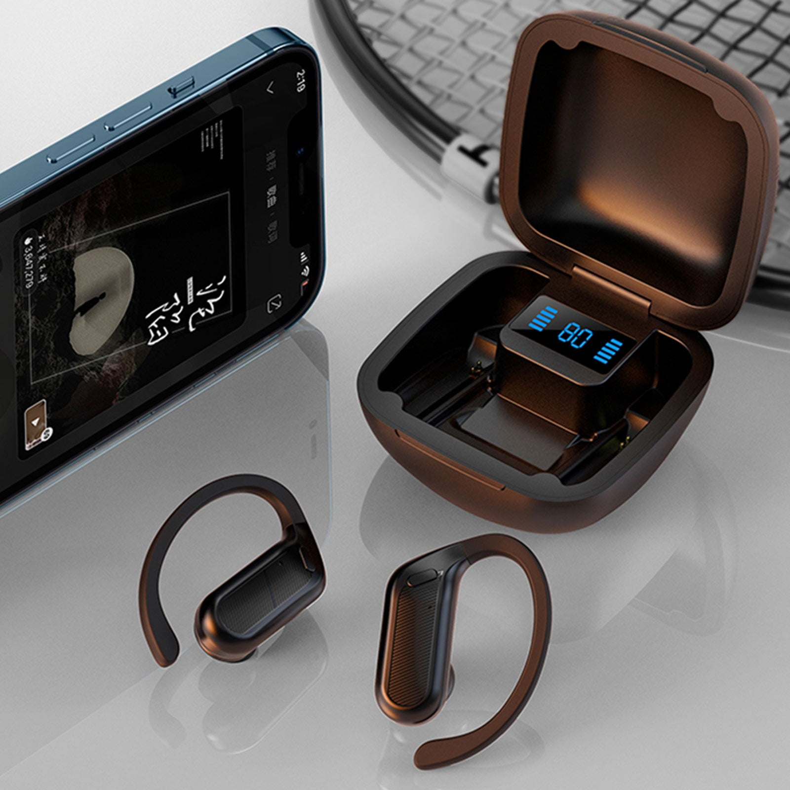 Go Air Pop True Wireless Bluetooth Earbuds & Charging Case - Pink, Dual Connect, IPX4 Sweat Resistance, Bluetooth 5 Connection, 3 EQ Sound Settings Signature, Balanced, Bass Boost,Black