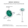 thumbnail image 5 of Rosec Jewels Classic Created Emerald Ring with Diamond Halo for Women (AAAA Quality), 18K White Gold, US 4.50, 5 of 8
