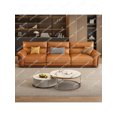 thumbnail image 3 of Luxury Minimalist Leather Sofa Living Room Cowhide Simple Straight Row Leather Sofa Combination Furniture My Lux Decor Round, 3 of 24