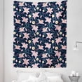 thumbnail image 1 of Daisy Flowers Tapestry, Tropical Breeze of Lily Floral Botany Bouquet Ornamental Illustration, Fabric Wall Hanging Decor for Bedroom Living Room Dorm, 5 Sizes, Indigo and Blush, by Ambesonne, 1 of 1