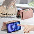 thumbnail image 5 of TECH CIRCLE for iPhone 16 Plus 2-in-1 Phone Case 6.7" 2024, Magnetic Back Cover with Removable Flip Wallet Case, with Card Slots/Ring Holder Grip, Compatible with MagSafe, PU Leather Case, Pink, 5 of 10