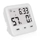 thumbnail image 4 of Termómetro digital higrómetro para interiores, medidor de temperatura y humedad con relojes de escritorio para dormitorio, oficina, retroiluminado, preciso (blanco), 4 of 5